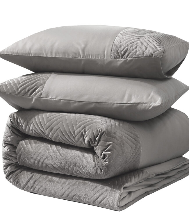 DD Fluweel Kruislijn Zand/Grijs 200 x 200/220