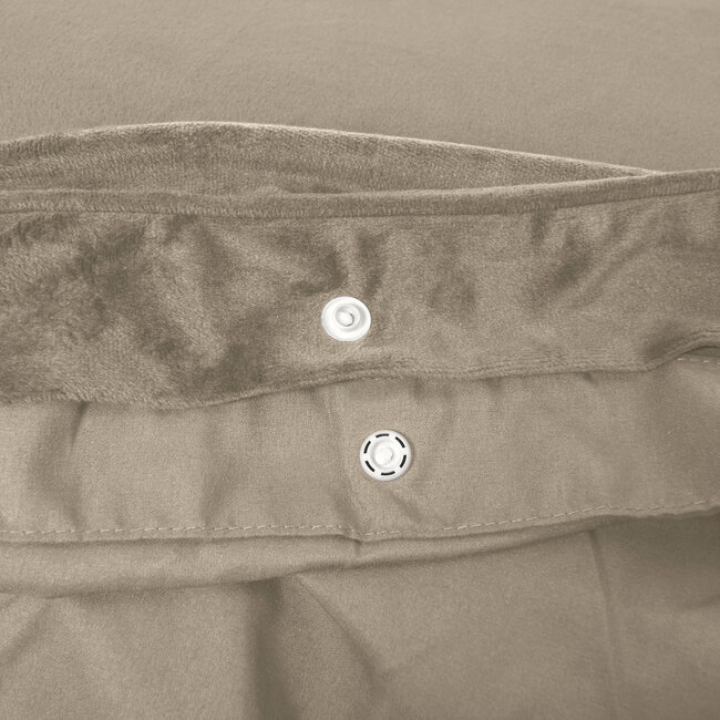 Fluwelen bies Taupe / Grijs 140 x 220