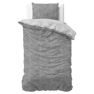 Sleeptime Flanell gewaschene Baumwolle, Grau, 140 × 220 - Bettbezug
