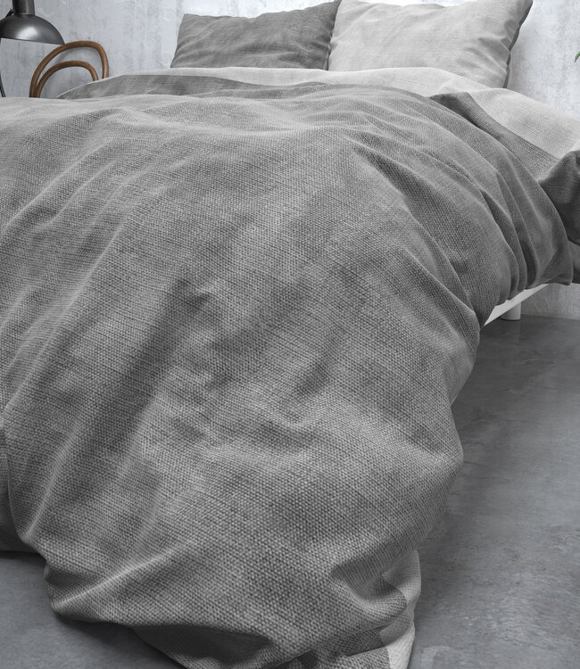 Flanel Gewassen Katoen Grijs 140 x 220