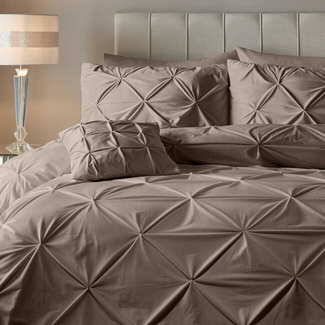 Fluwelen Pintuck Taupe 140 x 200/220