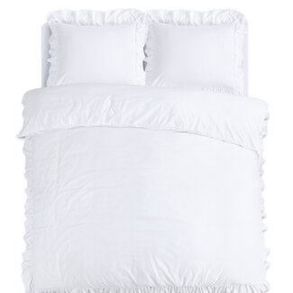Sleeptime Rüschen Weiß 200 × 200/220 - Bettbezug