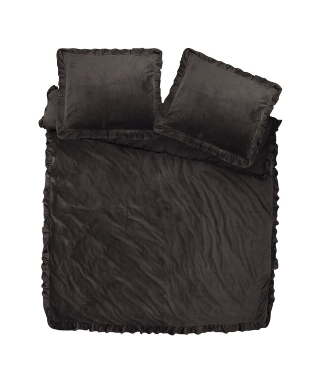 Fluwelen ruches zwart 200 x 220