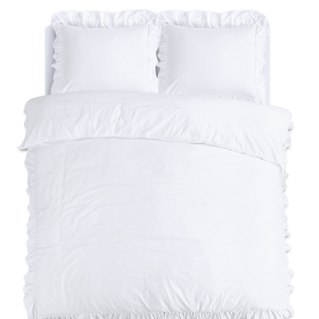 Sleeptime Rüschen Weiß 200 × 200/220 - Bettbezug