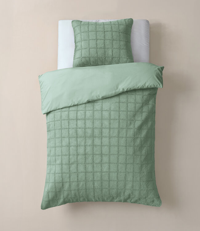 Geruit nepbont donkergroen 140x200/220