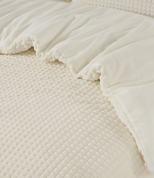 Geruit teddy beige 140 x 200/220