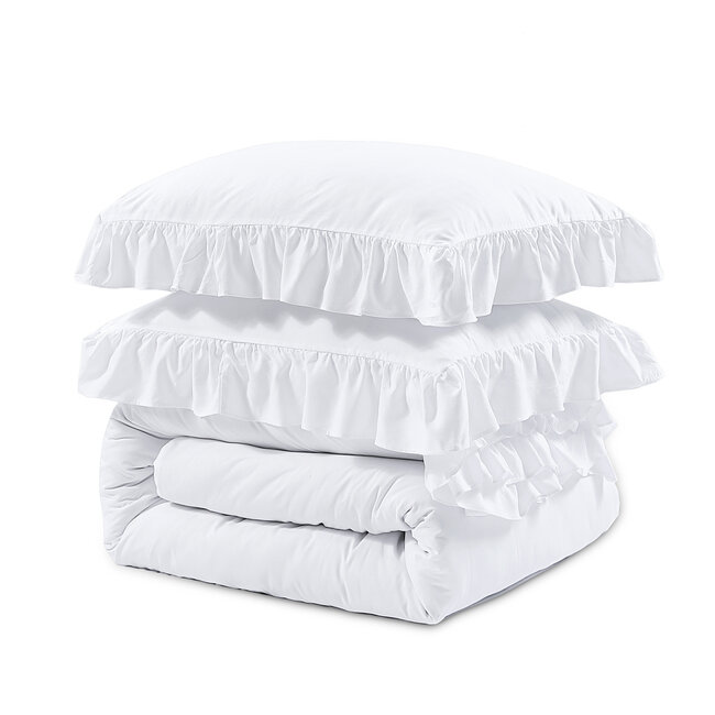 Ruffles Wit 200 x 200/220