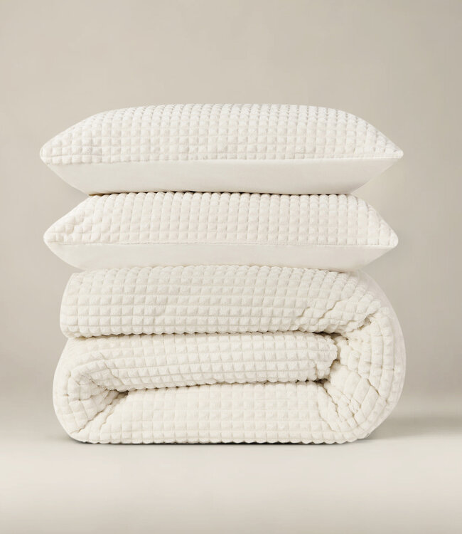 Geruit teddy beige 140 x 200/220