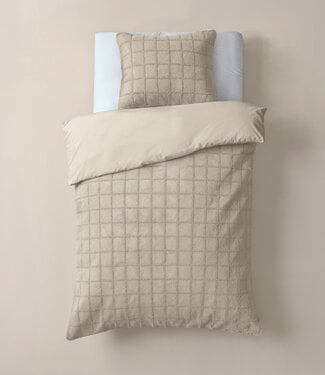 Sleeptime Nepbont met ruitpatroon beige 140x200/220