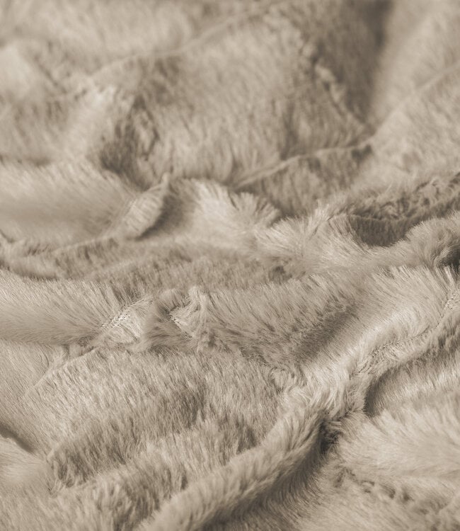 Nepbont met ruitpatroon beige 140x200/220