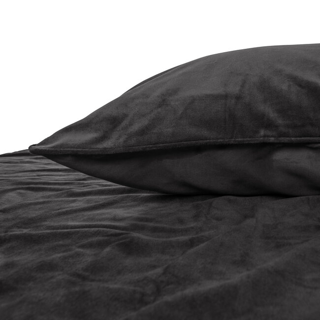 Sleeptime Samtpaspel schwarz 200 × 220 - Bettbezug