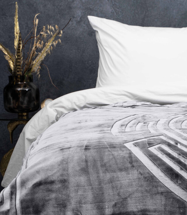 Geëmboste Zeta Deken Grijs