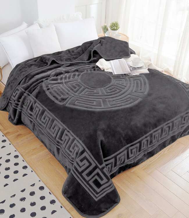 Geëmbosseerde Zeta Deken Antraciet