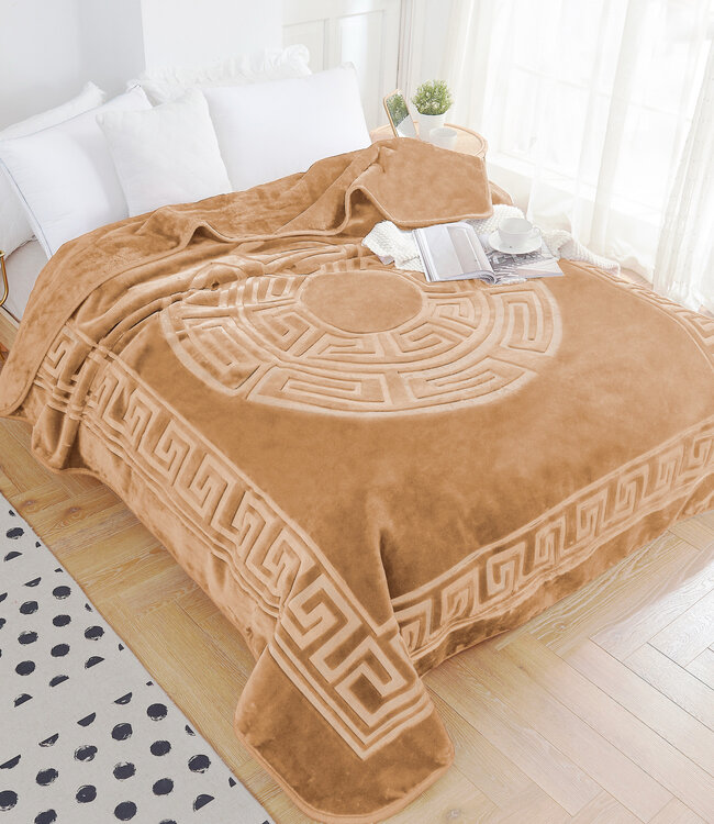 Geëmboste Zeta-deken crème