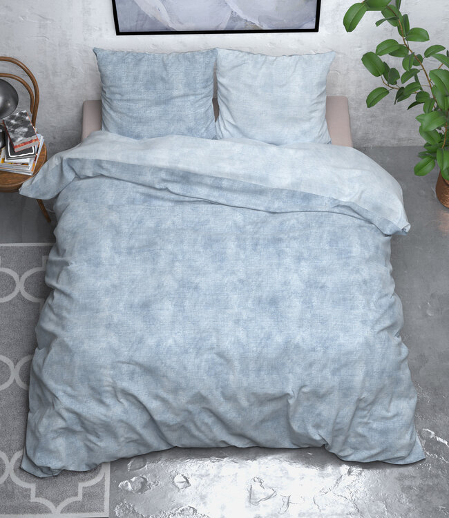 Flanellen gewassen katoen blauw 200 x 220