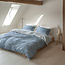 Flanellen gewassen katoen blauw 200 x 220