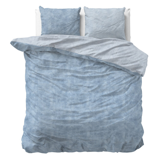 Flanellen gewassen katoen blauw 200 x 220