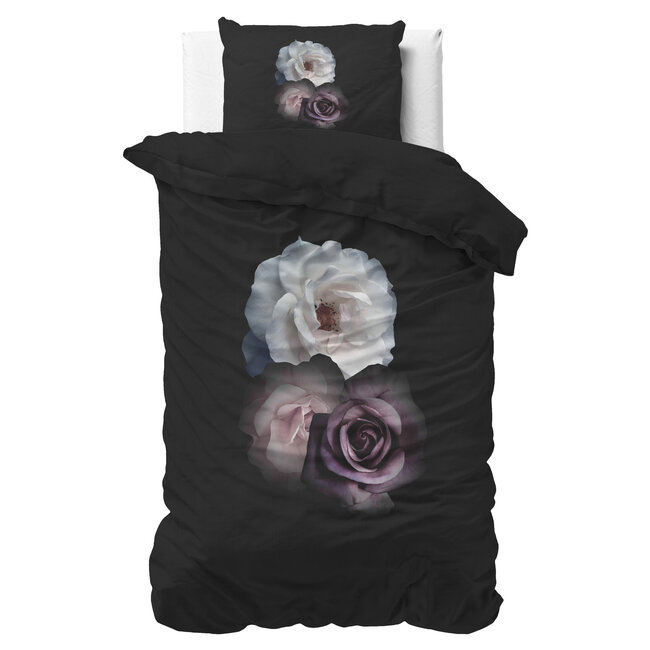 Diepe Bloemen Zwart 140 x 200/220
