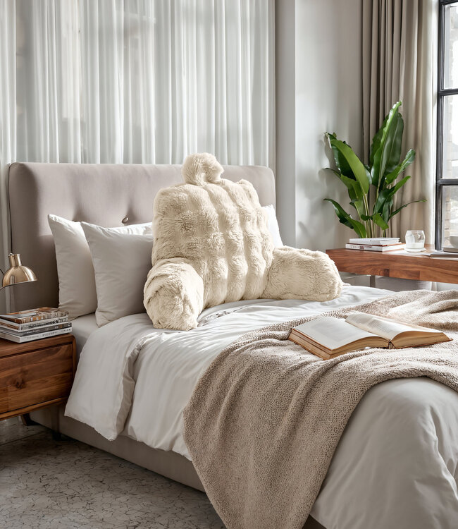 Rugsteunkussen Pompom Beige 34 x 50