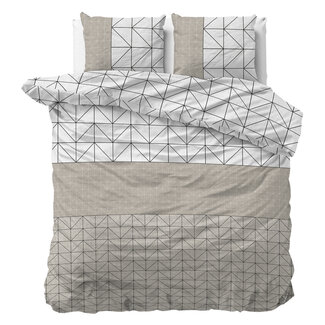 Sleeptime Flanell Gino Taupe 240 × 220 - Bettbezug