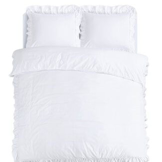 Sleeptime Rüschen Weiß 140 × 200/220 - Bettbezug