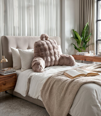 Primaviera Deluxe Bedsteunkussen Pompon Taupe 34 x 50