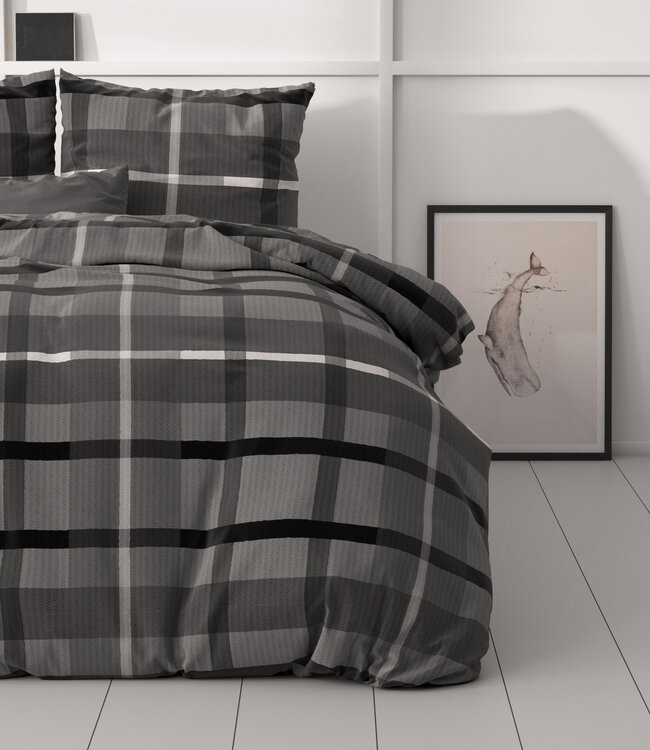 Vintage geruit antraciet 200 x 200/220