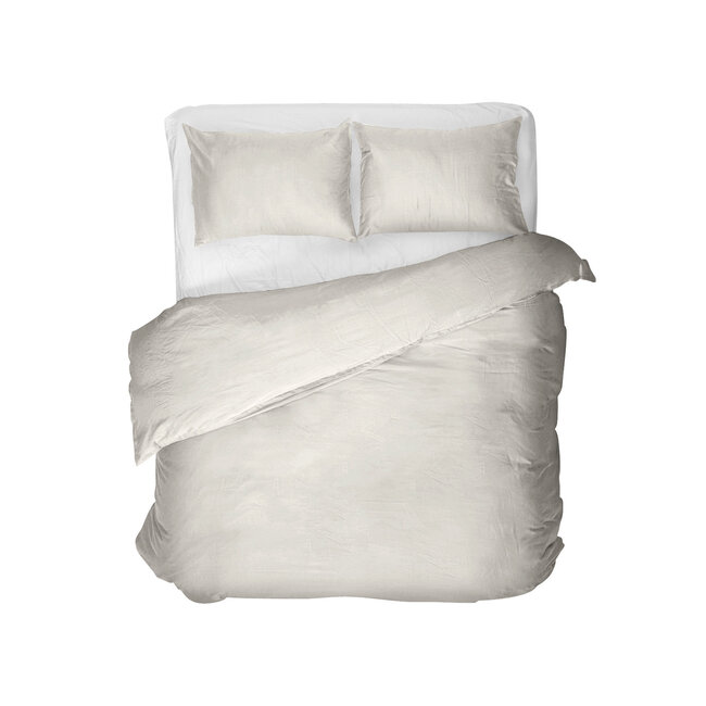 Egyptisch katoenen uni dekbedovertrek crème 200 x 200/260