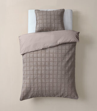 Sleeptime Nepbont geruit taupe 140x200/220
