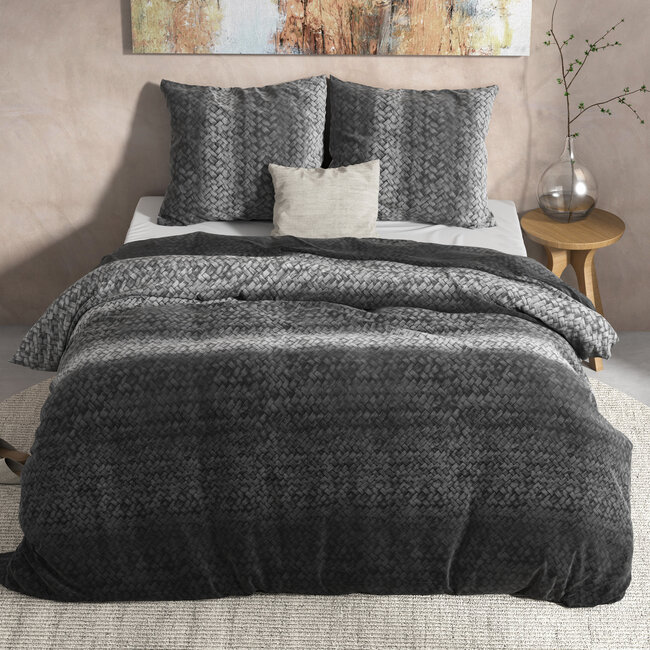 DH Flanel Verloopgebreid Antraciet 200 x 220