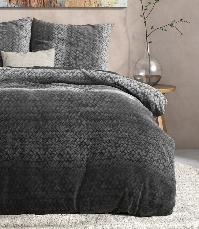 DH Flanel Verloopgebreid Antraciet 200 x 220