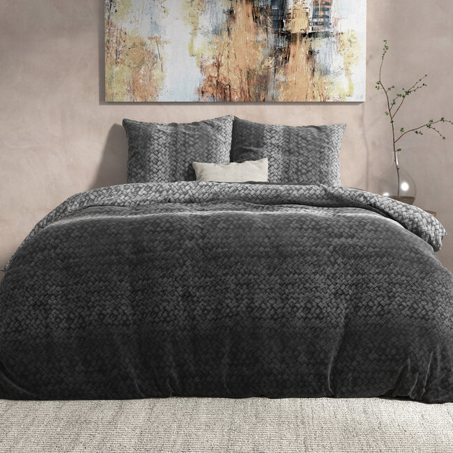 DH Flanel Verloopgebreid Antraciet 200 x 220