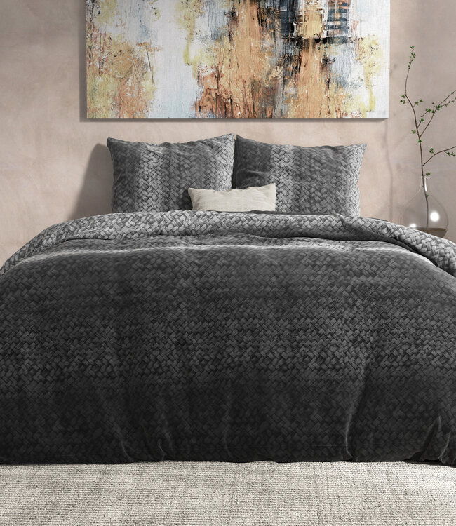 DH Flanel Verloopgebreid Antraciet 200 x 220