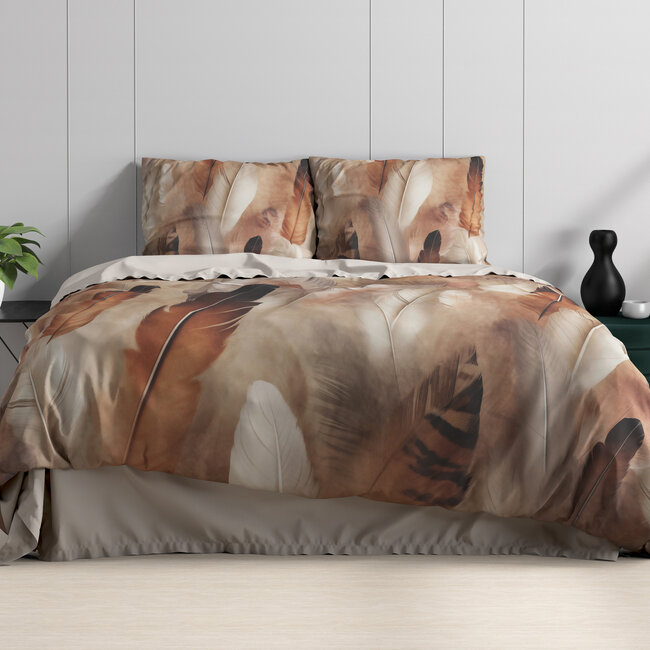 Feathura taupe 200 x 200/220