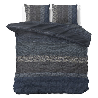 Dreamhouse Flanell Farbverlauf gestrickt blau 200 × 220 - Bettbezug