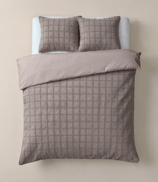 Sleeptime Geruit imitatiebont taupe 240x200/220