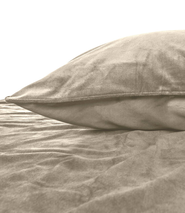 Fluwelen paspel Taupe / Grijs 200 x 220