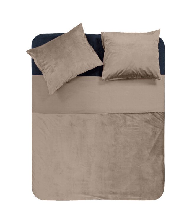 Fluwelen paspel Taupe / Grijs 200 x 220