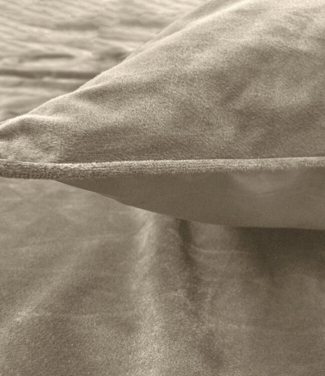 Fluwelen paspel Taupe / Grijs 200 x 220