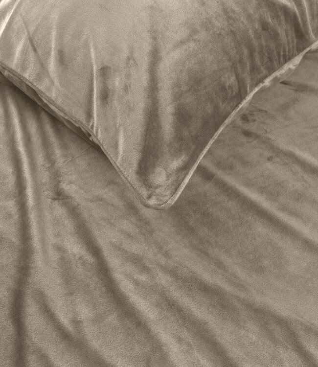 Fluwelen paspel Taupe / Grijs 200 x 220