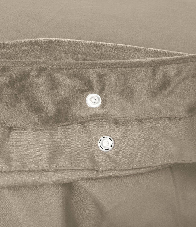 Fluwelen paspel Taupe / Grijs 200 x 220