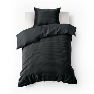 Sleeptime Checked Teddy Anthracite 140 × 200/220 - Duvet Cover