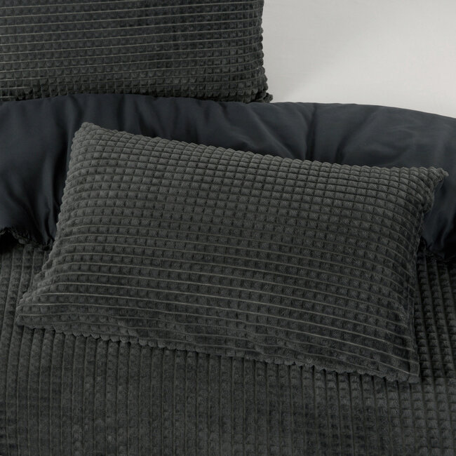 Geruit Teddy Antraciet 140 x 200/220