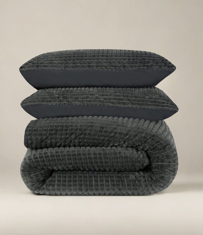 Geruit Teddy Antraciet 140 x 200/220