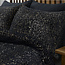 Glamour Flanel Sprankel Folie Zwart 200 x 200/220