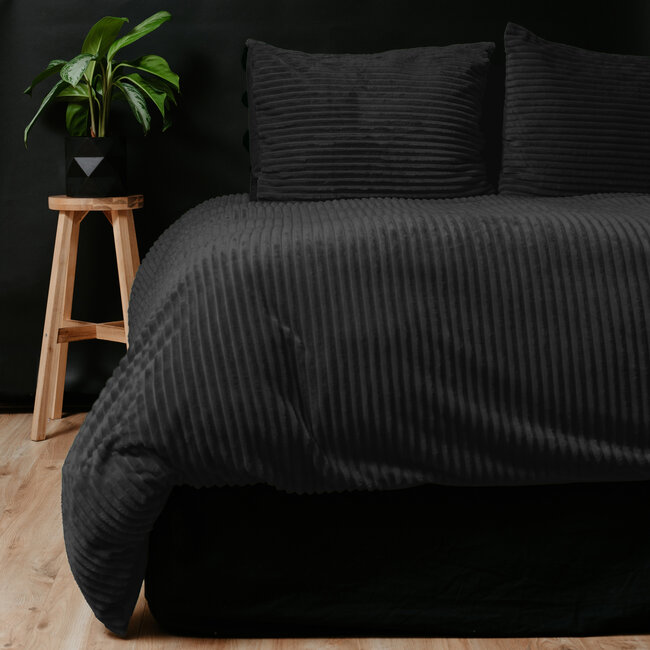 Rib Teddy Zwart 240x200/220