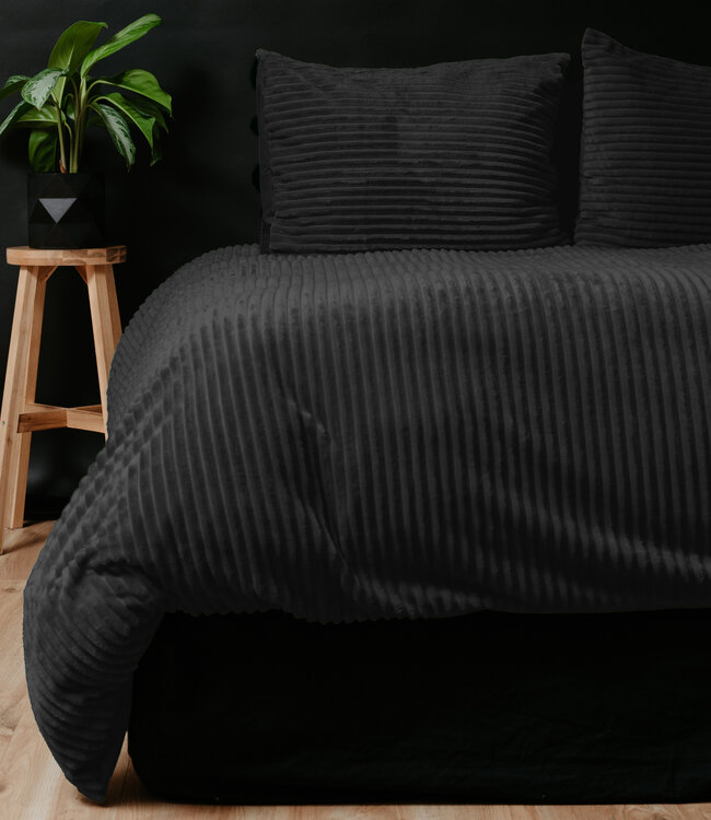 Rib Teddy Zwart 240x200/220