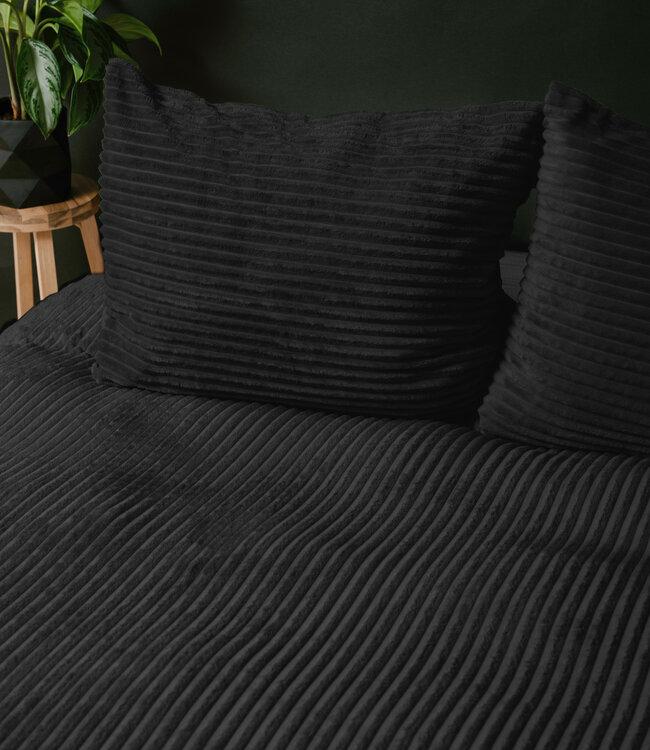 Rib Teddy Zwart 240x200/220