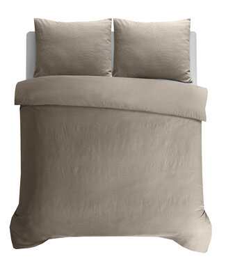 Sleeptime Bladeren 3D Taupe/Grijs 200 x 200/220