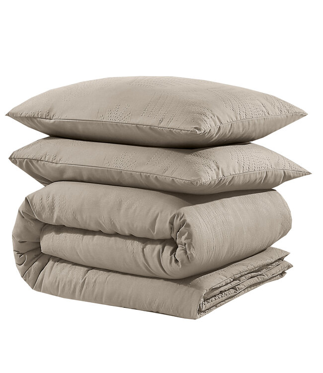 Bladeren 3D Taupe/Grijs 200 x 200/220